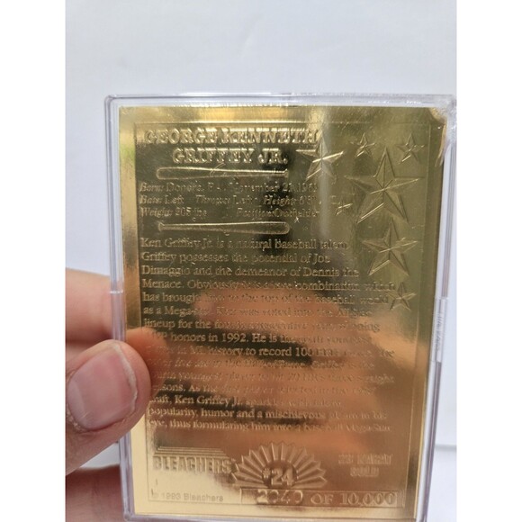 1993 Bleachers Baseball Ken Griffey Jr. 23 Karat Gold Limited Print  #'d/10000 - Picture 7 of 8